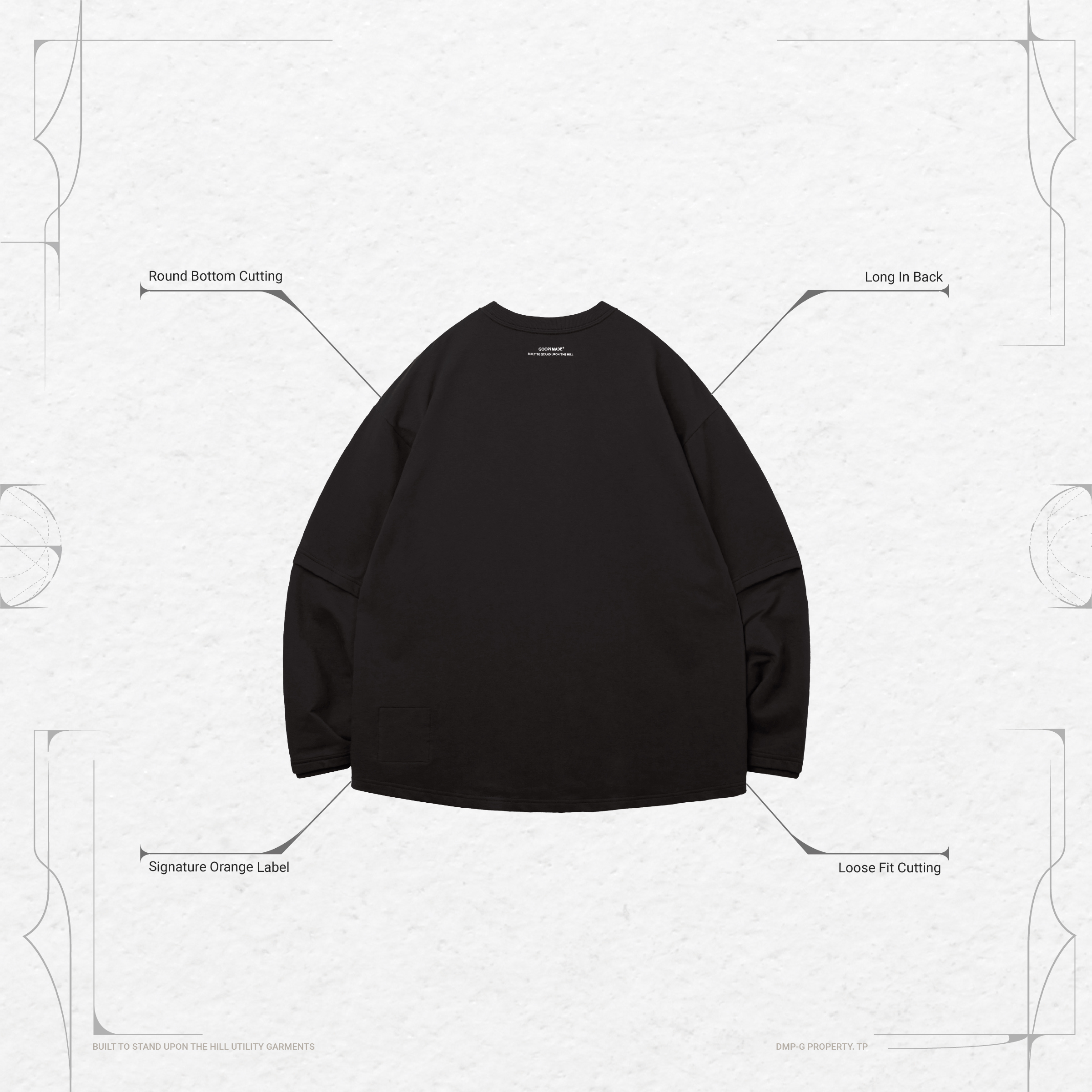 Archetype-01” 3D L/S Pocket Tee - Shadow