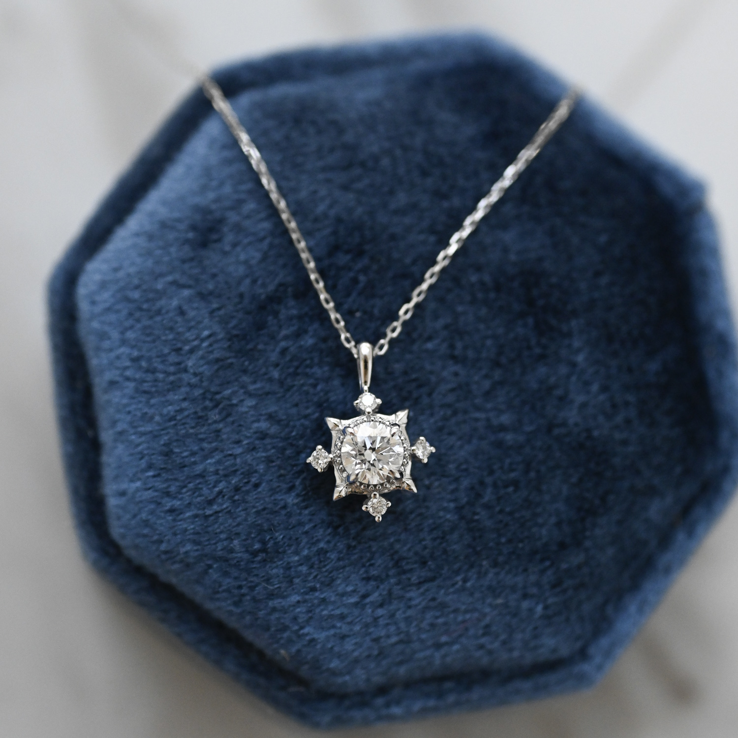 18K Kepel Round Diamond Necklace