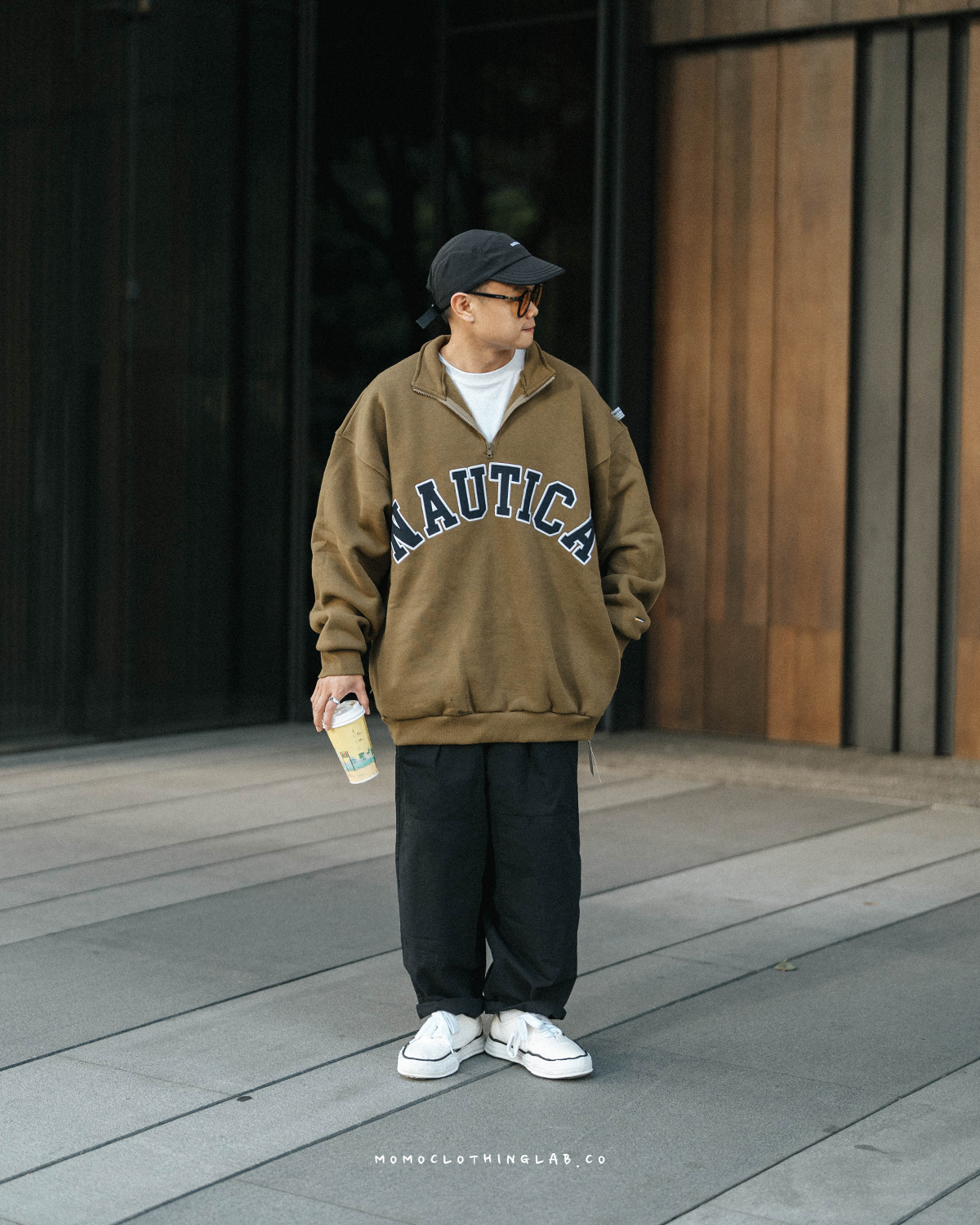 NAUTICA ( JAPAN ) Arch Logo Cadet Collar Fleece Sweatshirt – cotwohk