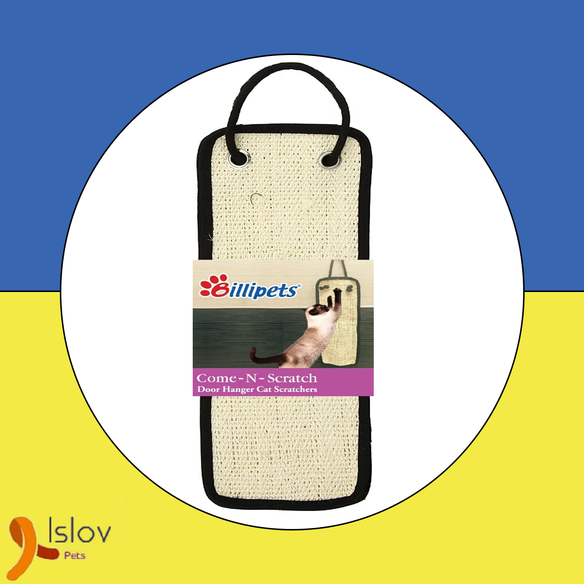 Billipets - 手提 掛牆 貓抓板 耐抓耐咬 貓咪磨爪 劍麻貓爪墊 長方形