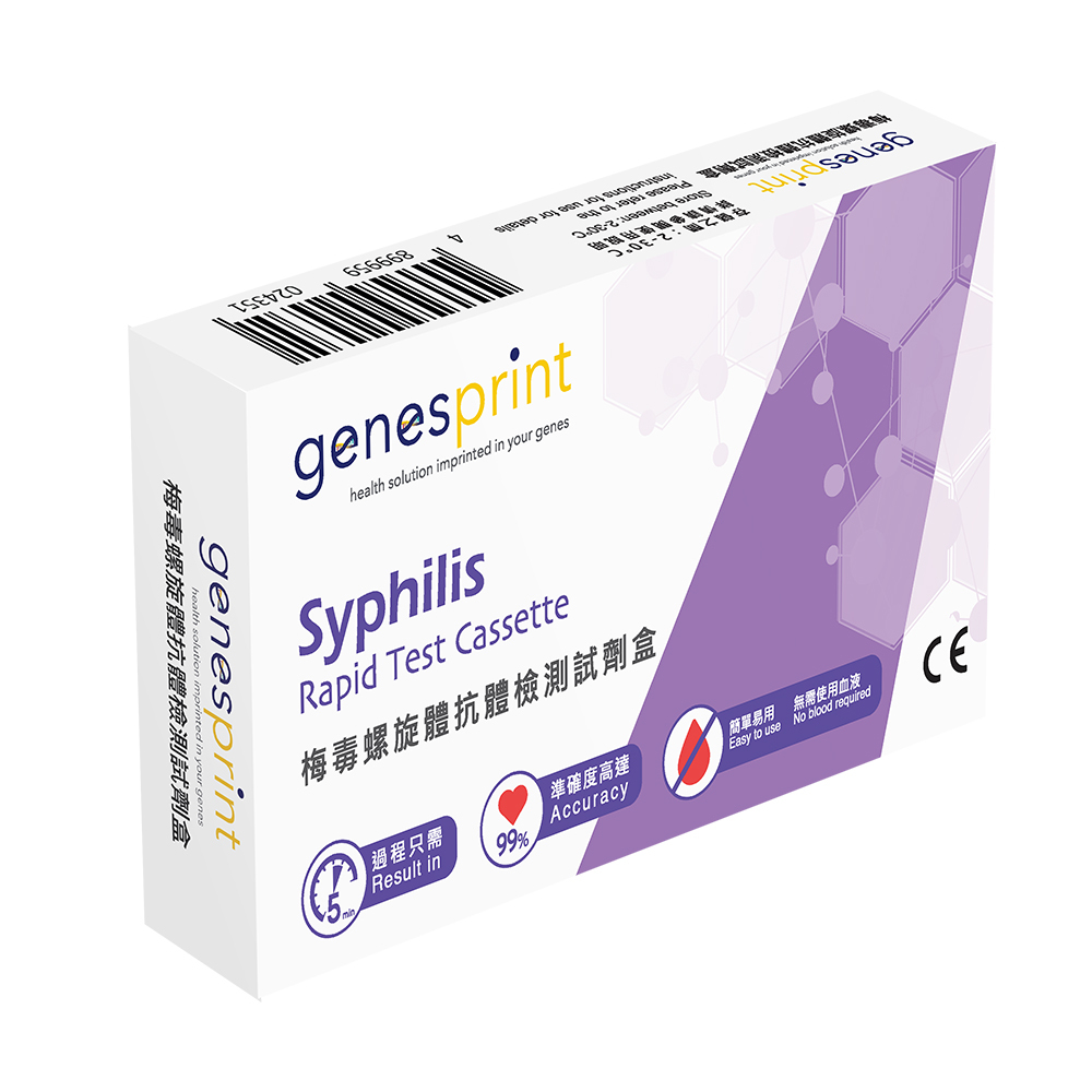 【3盒裝】GenesPrint 常見性病快測包 – 梅毒螺旋體 抗原檢測試劑盒 3盒