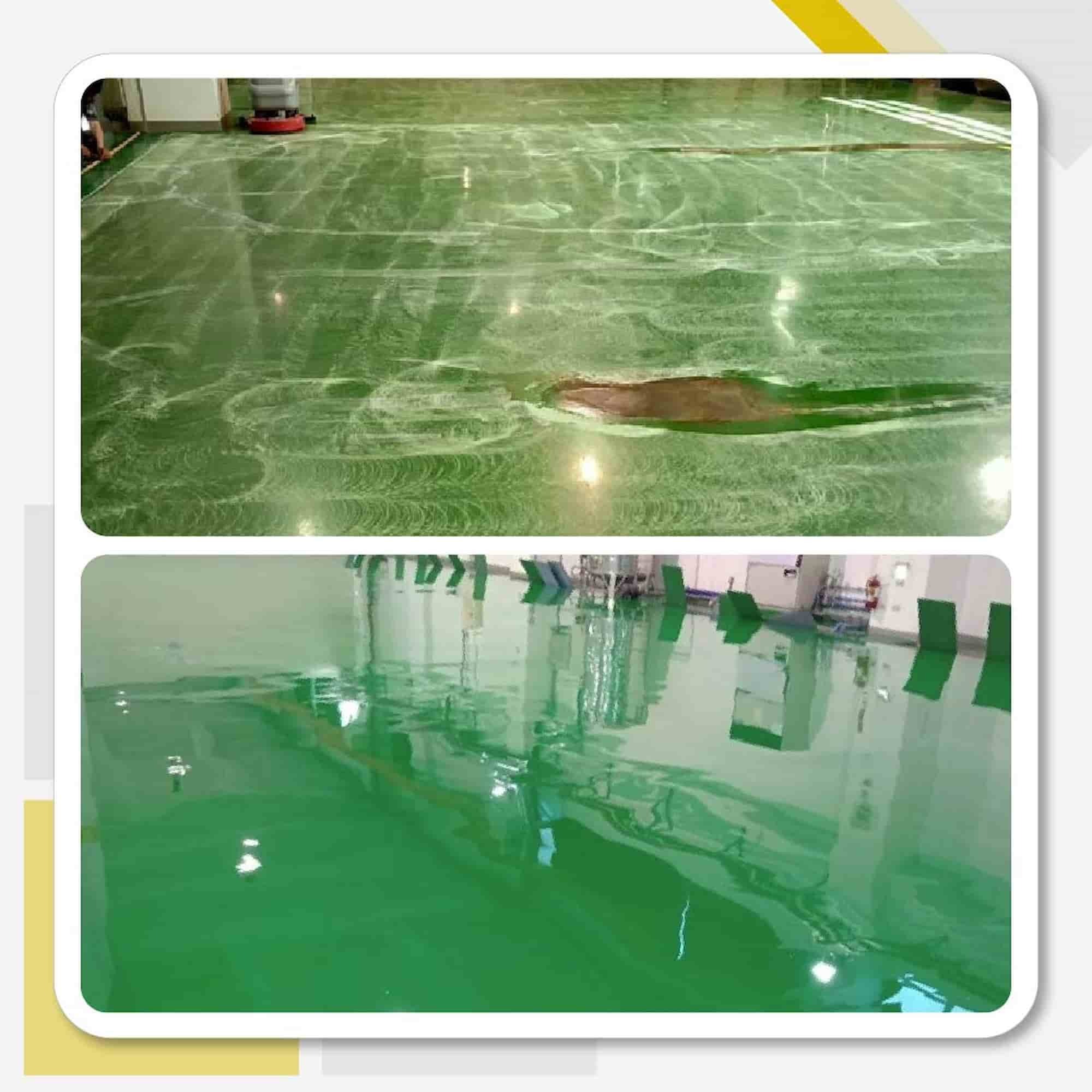 台南盟立自動化南科廠區地坪工程，使用南寳漆的915ABM2經濟型環氧流展地坪中塗漆、910ABT無溶劑環氧流展型地坪面漆產品。