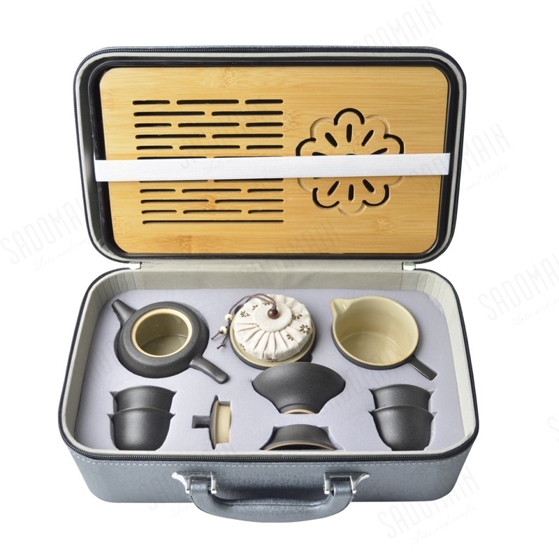 【SADOMAIN 仙德曼】 1壺4杯粗陶茶具旅組14件組
