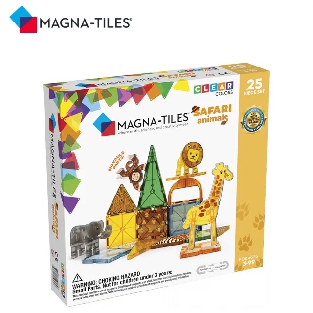 【樂森藥局】Magna Tiles 磁力積木 25片 非洲動物 極地動物 叢林動物 積木玩具 磁性積木