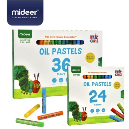 【樂森藥局】mideer 油畫蠟筆－好餓的毛毛蟲（24色／36色）