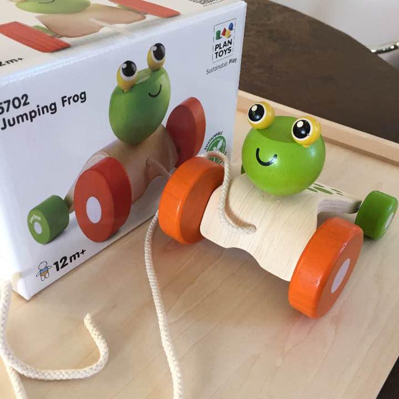 【樂森藥局】泰國 Plantoys  跳跳蛙拉車 環保橡木 不含甲醛