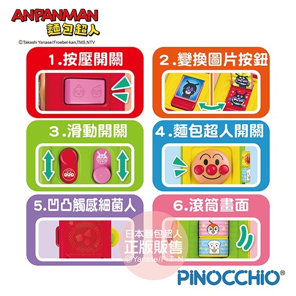 【樂森藥局】麵包超人 ANPANMAN 麵包超人-麵包超人便攜式迷你按鈕玩具(10m+)