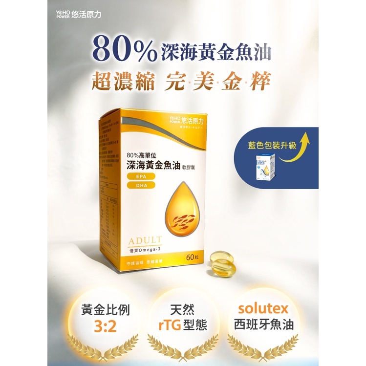 【樂森藥局】💪🏻防疫保健💪🏻悠活原力80%深海黃金魚油軟膠囊 60粒 魚油 EPA DHA
