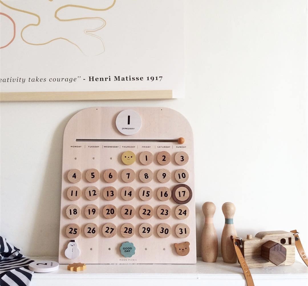 《1016》高顏質童趣磁吸木質日曆