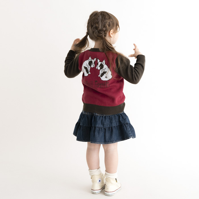 〖 Ami Amie 〗酒紅法鬥犬開襟外套