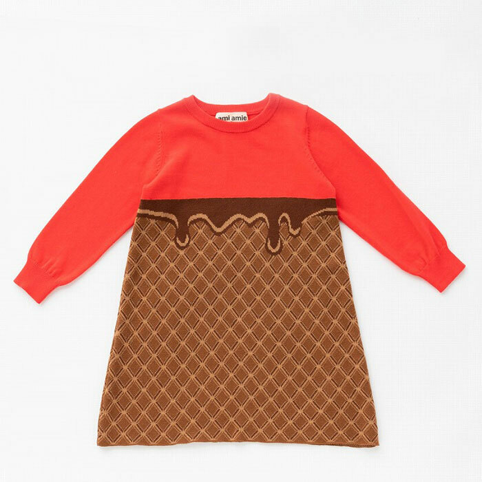 〖 Ami Amie 〗蜜桃甜筒冰淇淋洋裝