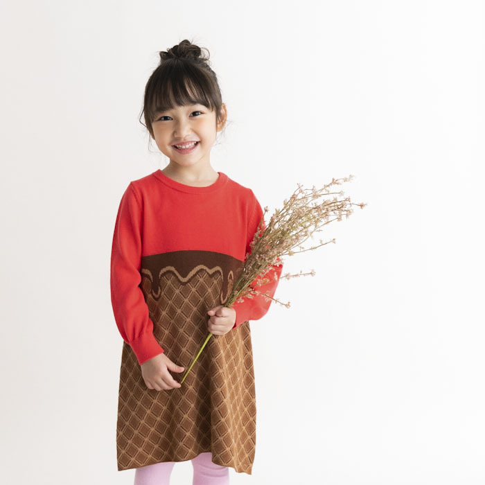 〖 Ami Amie 〗蜜桃甜筒冰淇淋洋裝