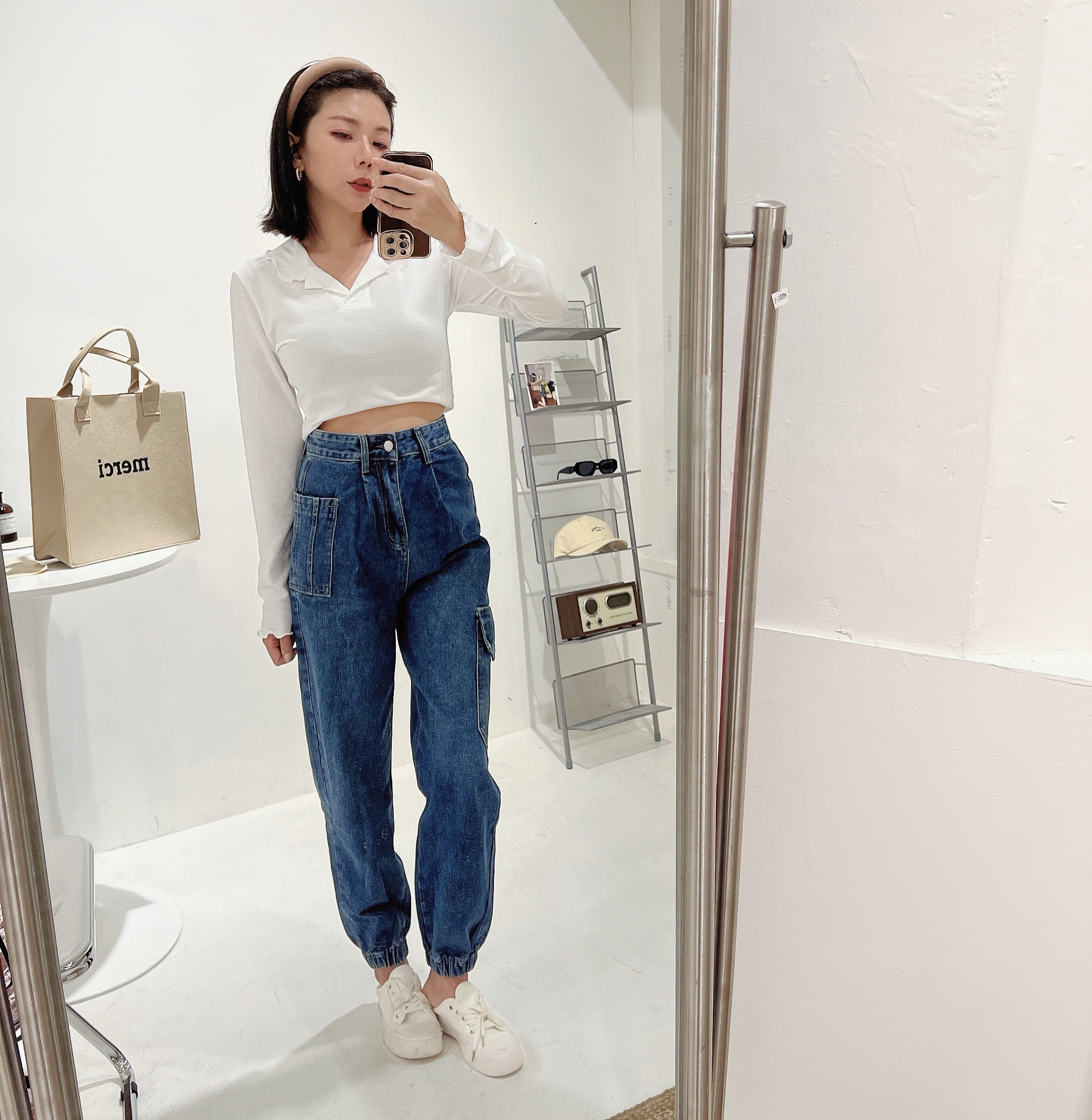 縮口工作褲/單一色