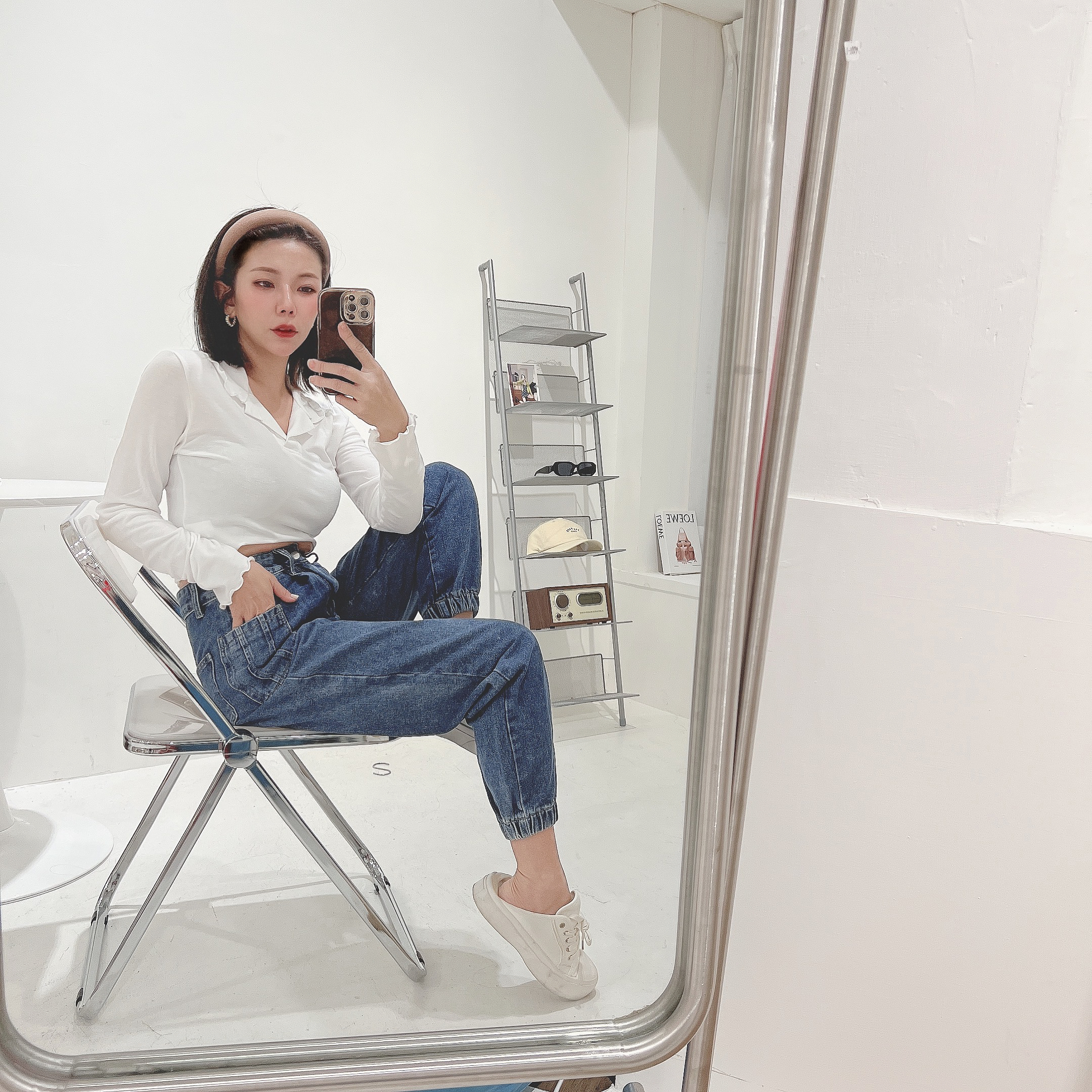 縮口工作褲/單一色