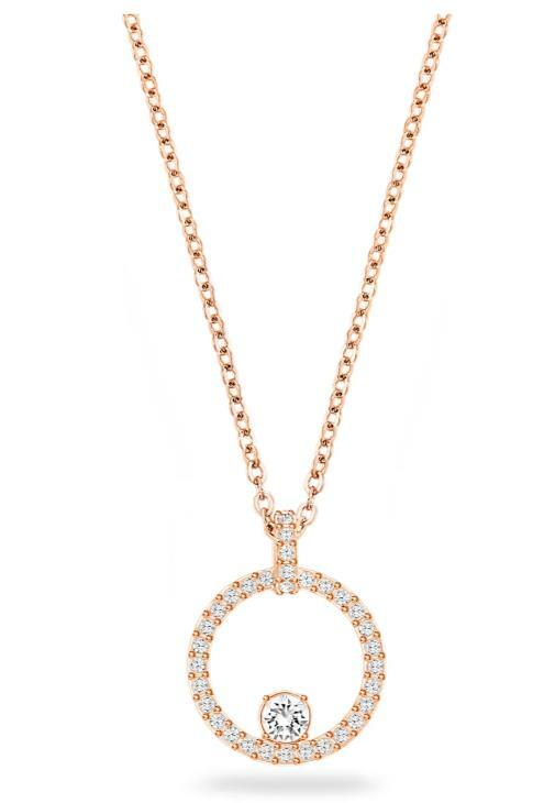 SWAROVSKI CREATIVITY PENDANT CIRCLE WHITE ROSE GOLD-TON