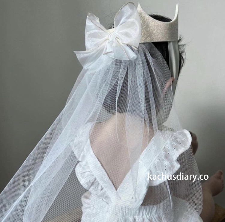 ins 寶寶皇冠蝴蝶結頭紗