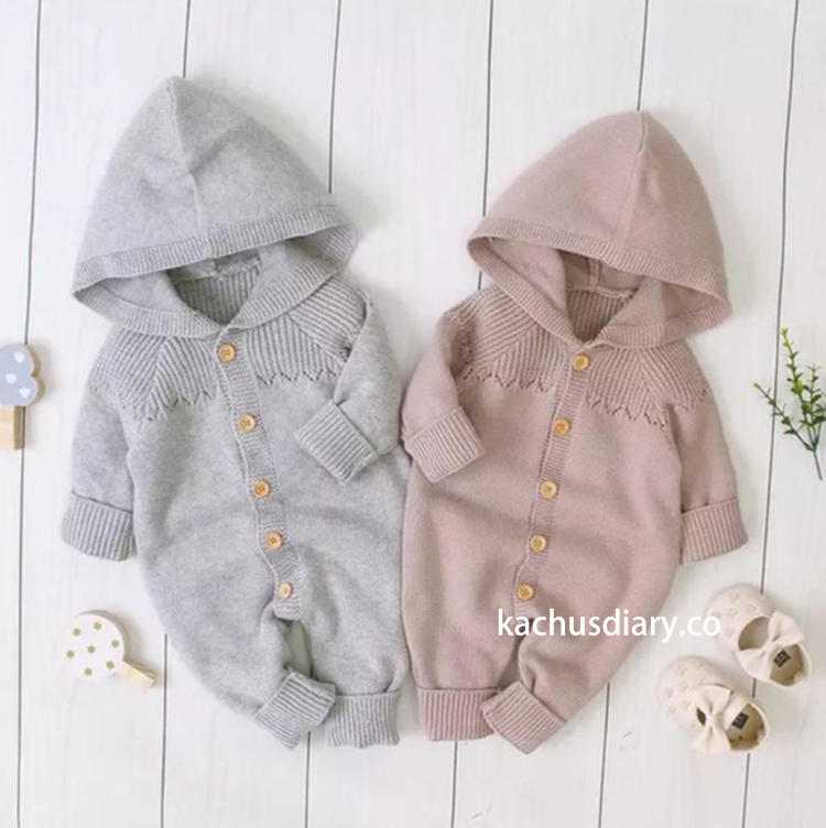 baby's knitted hood romper