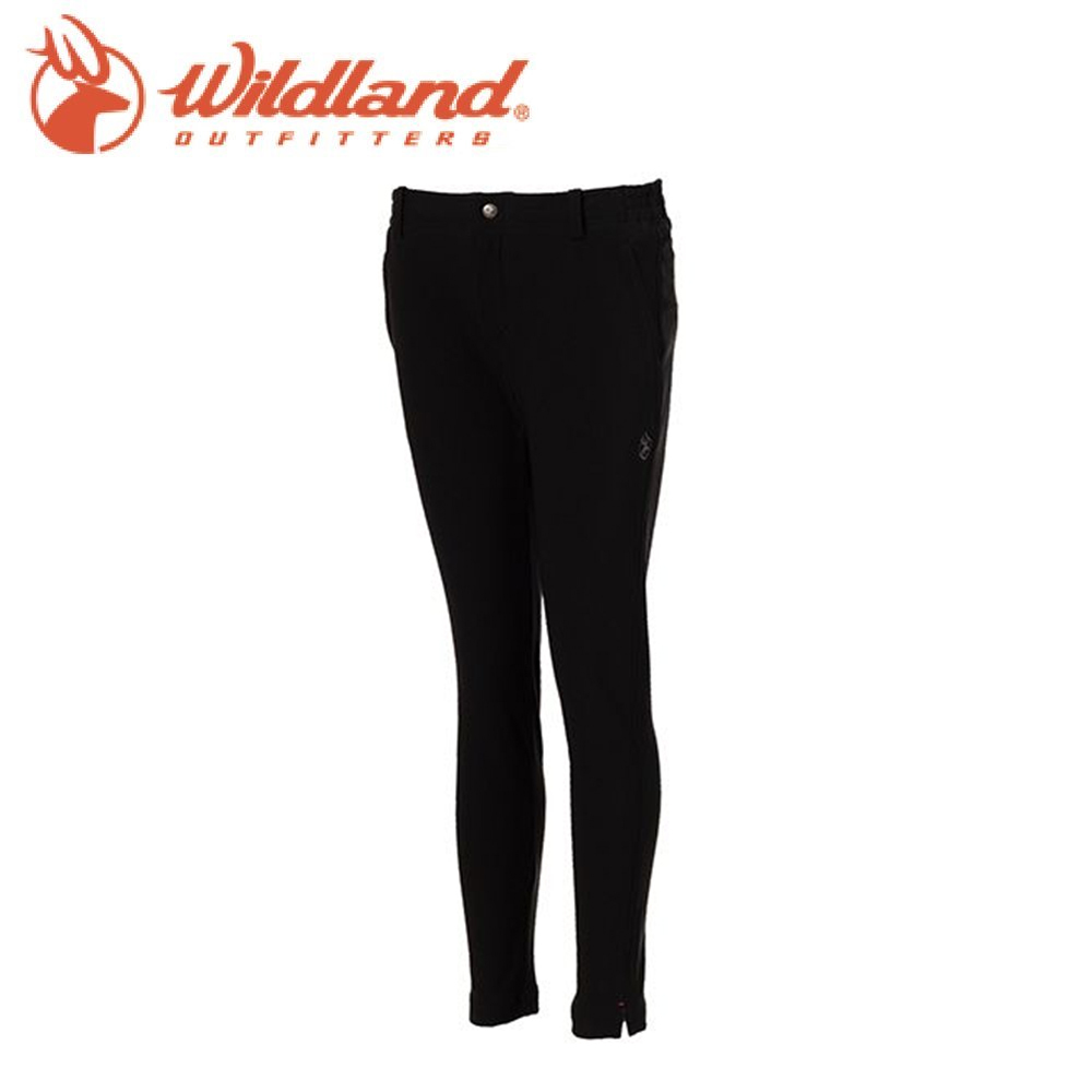 Wildland 荒野 0A72321 彈性合身保暖長褲 女款 (黑) 雙向彈性/內層刷毛/休閒旅遊 24W72321