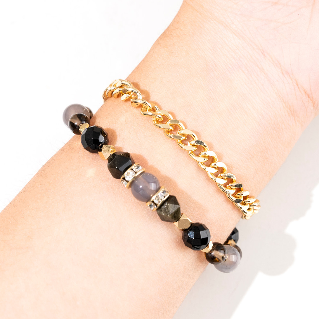 【風尚】守護之風(金曜石+黑瑪瑙+灰瑪瑙+茶水晶)