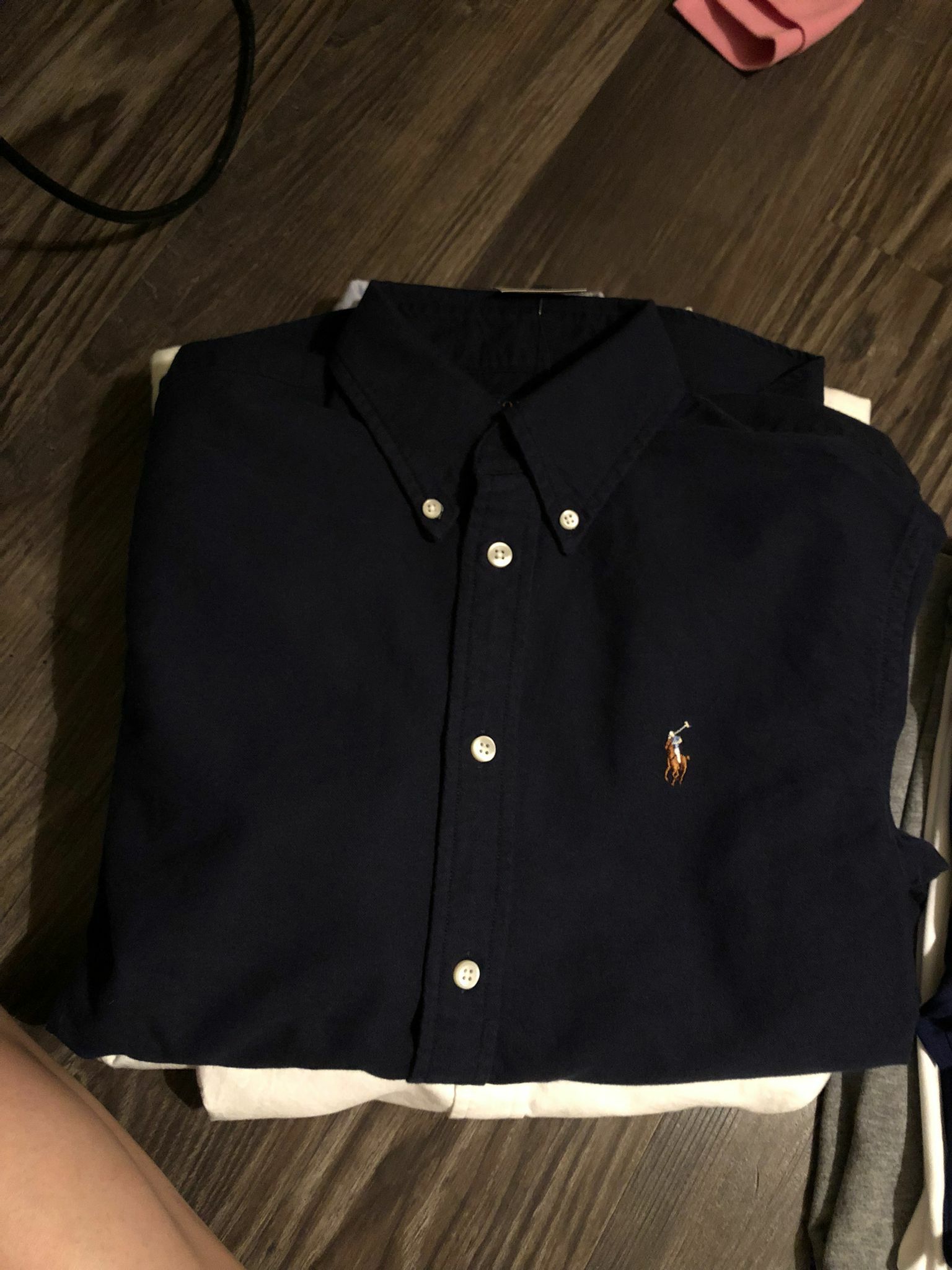 [U] POLO RALPH LAUREN WOMEN'S CLASSIC FIT OXFORD LONG SLEEVE POLO SHIRT,NAVY, 211728165007-NAVY (UPR209)