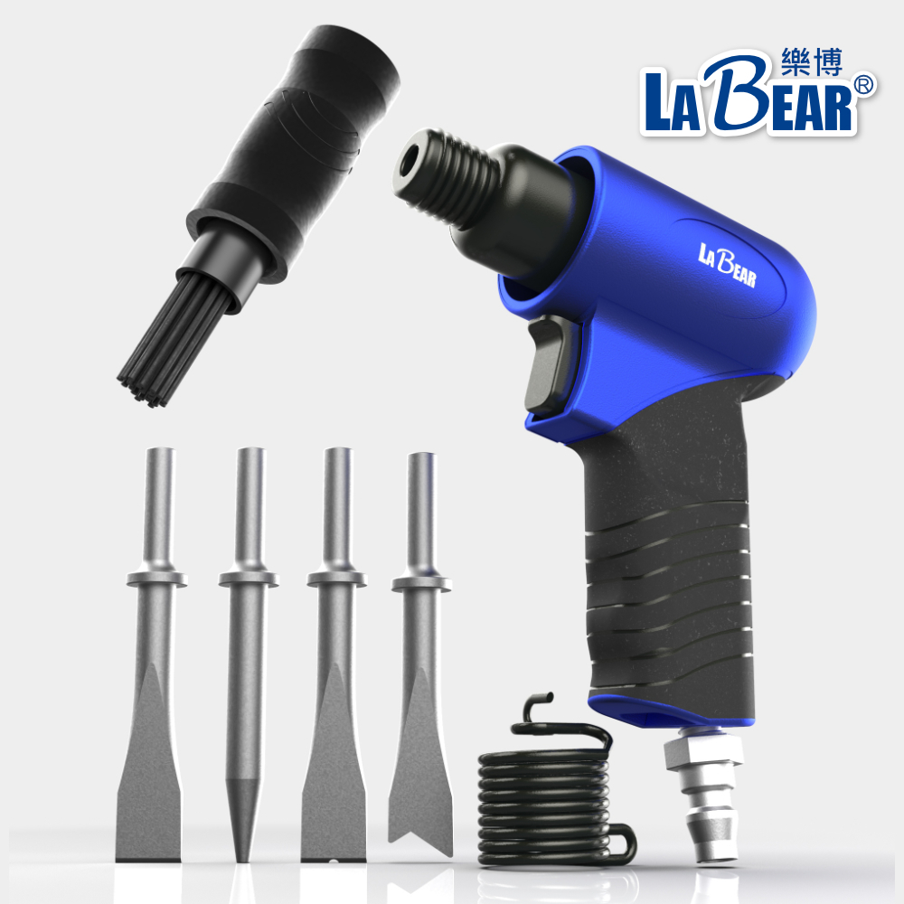 Labear Tools LaBear樂博-兩用 氣動槌組套 氣動除鏽機 鑿刀組 針式 除鏽槍 氣動鑿 氣動釘槌 氣動鏟 破壞鎚 鑿水泥