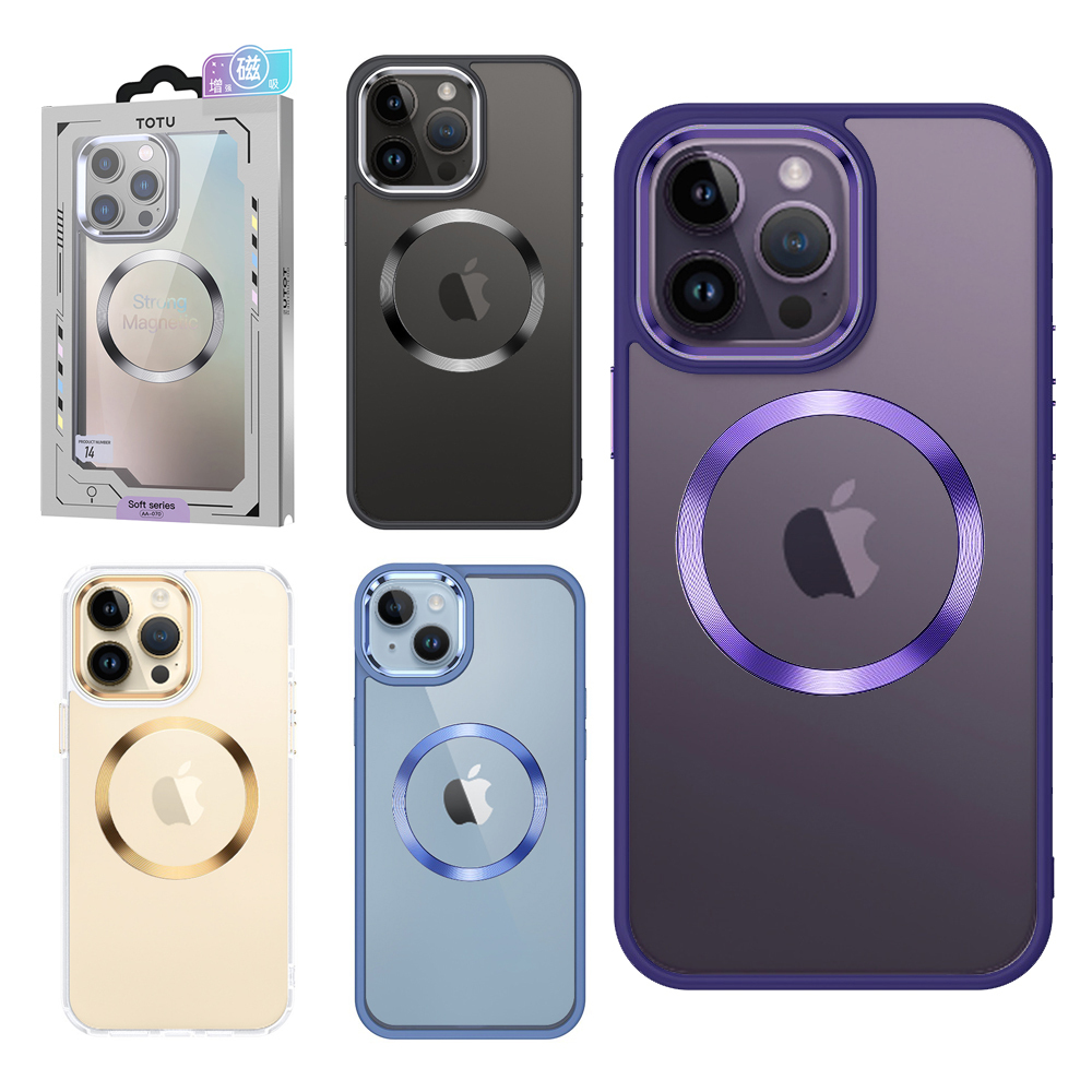 TOTU 拓途 iPhone 13/14/14 Plus/14 Pro/14 Pro Max 手機殼防摔殼保護殼磁吸合金框 晶琅
