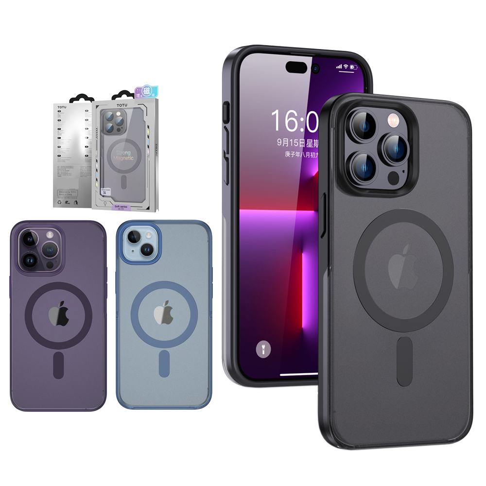 TOTU 拓途 iPhone 13/14/14 Plus/14 Pro/14 Pro Max 手機殼防摔殼保護殼磁吸霧面磨砂 晶剛