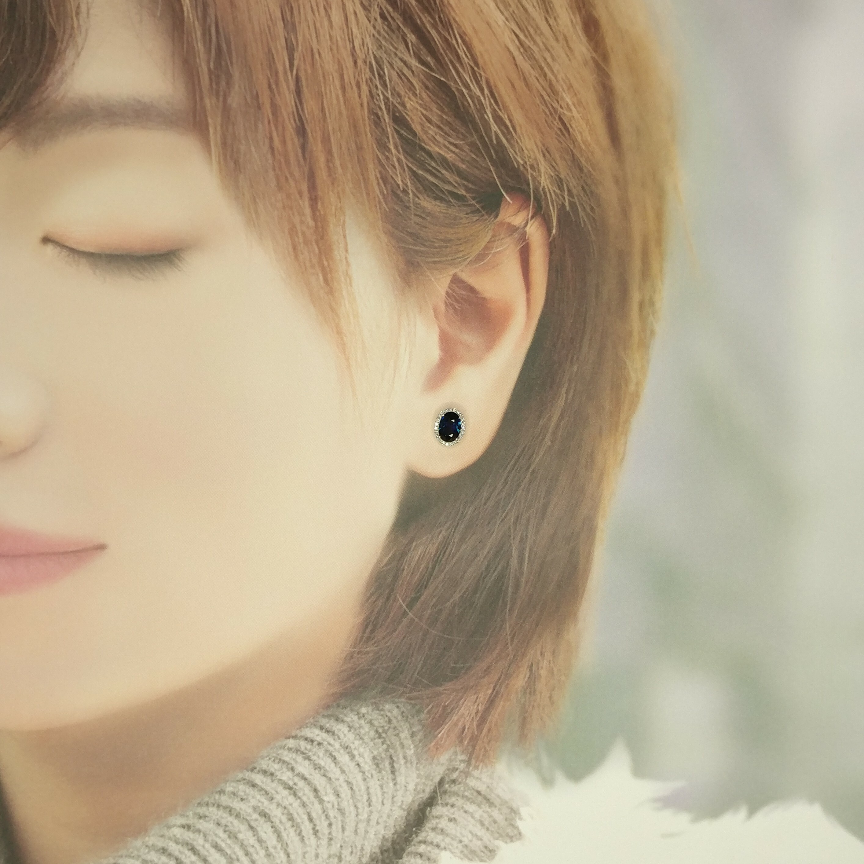 18K White Gold 1.91ct Sapphire and Diamond Earrings