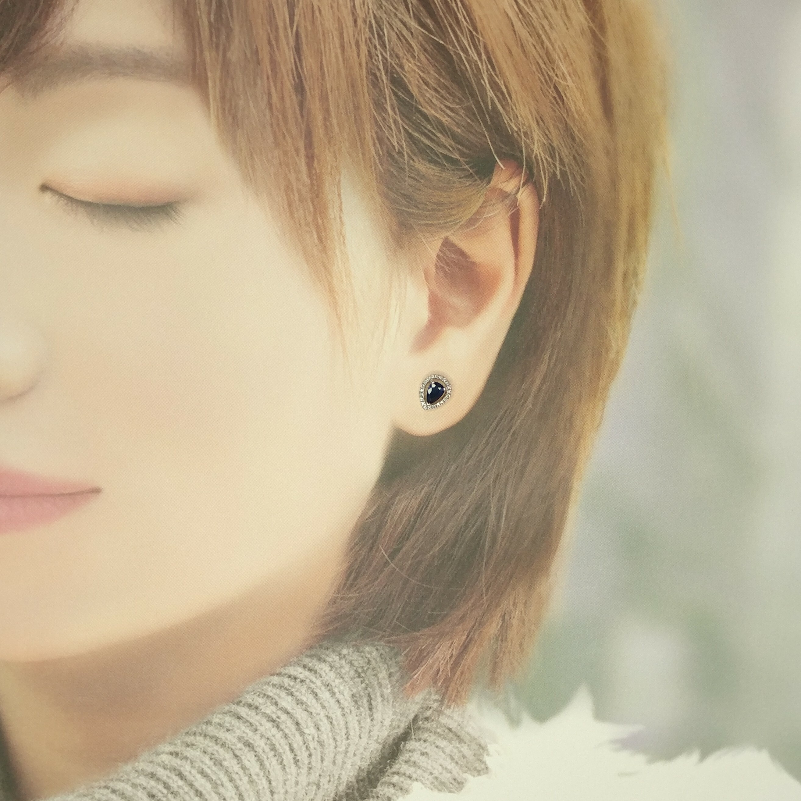 18K White Gold 1.03ct Sapphire and Diamond Earrings