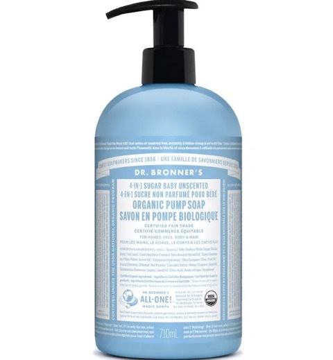 Dr. Bronner 有機糖皂液 嬰兒無香味24oz