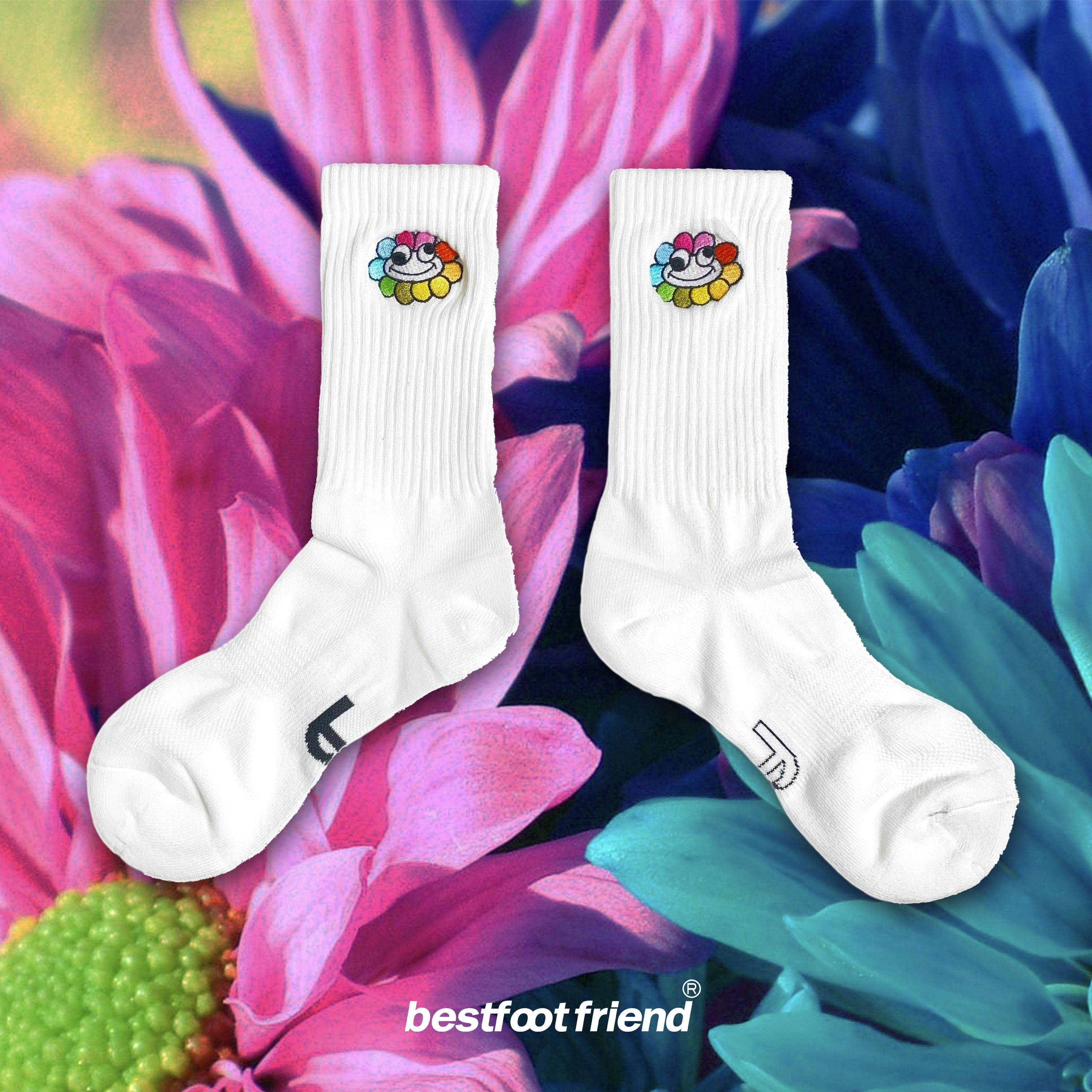 【車庫服飾】BEST FOOT FRIEND BFF UGLY FLOWER 醜花 襪