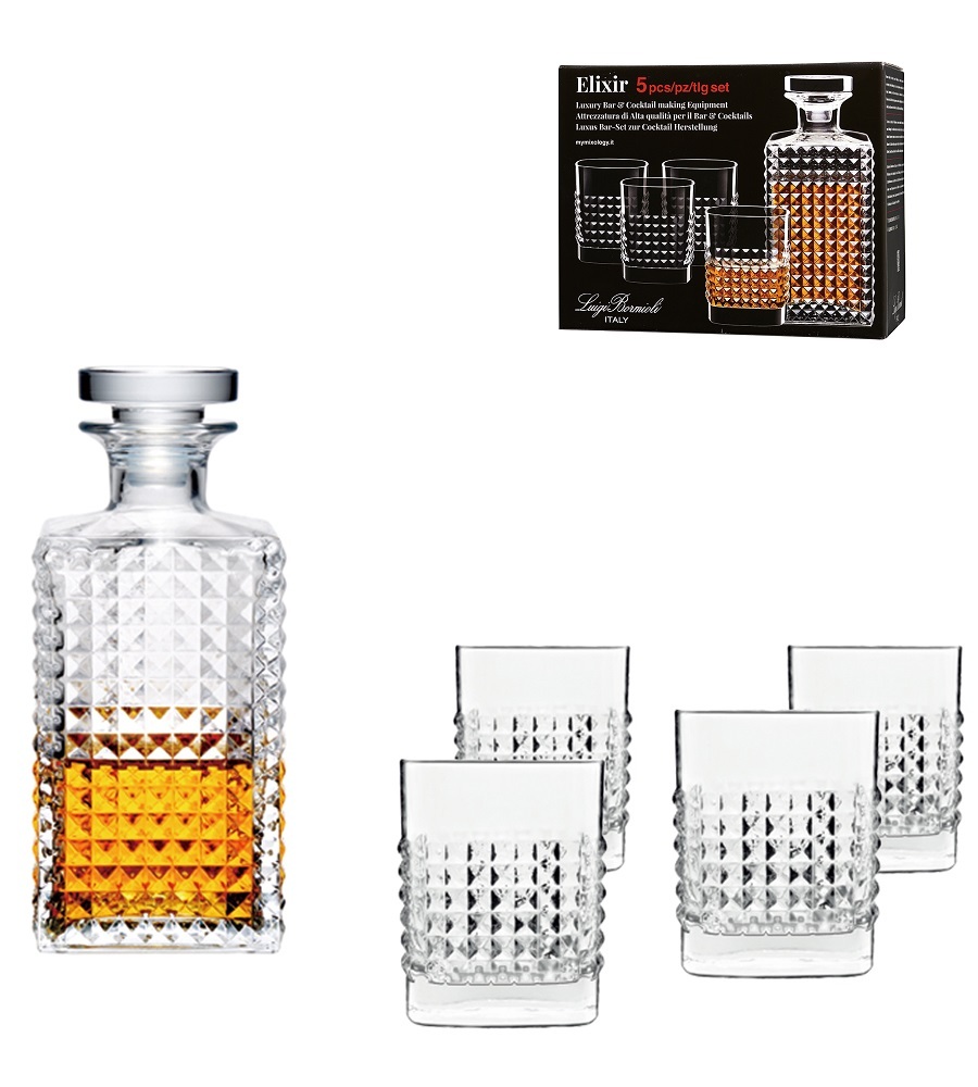 Luigi bormioli ELIXIR 威士忌禮盒組(1壺4杯)/1組