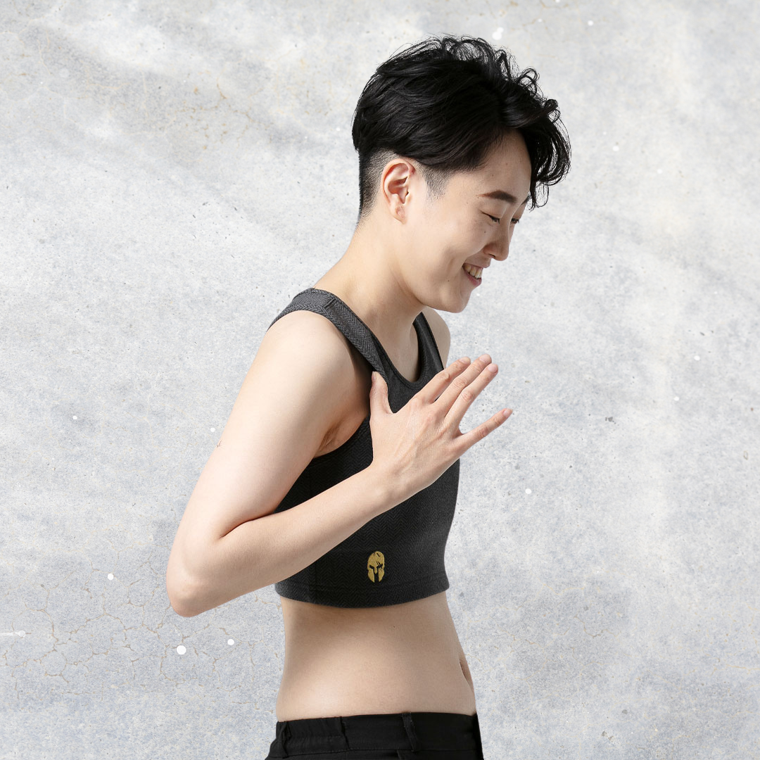 Warrior束胸-靜音魔貼-半身款-山形霧灰
