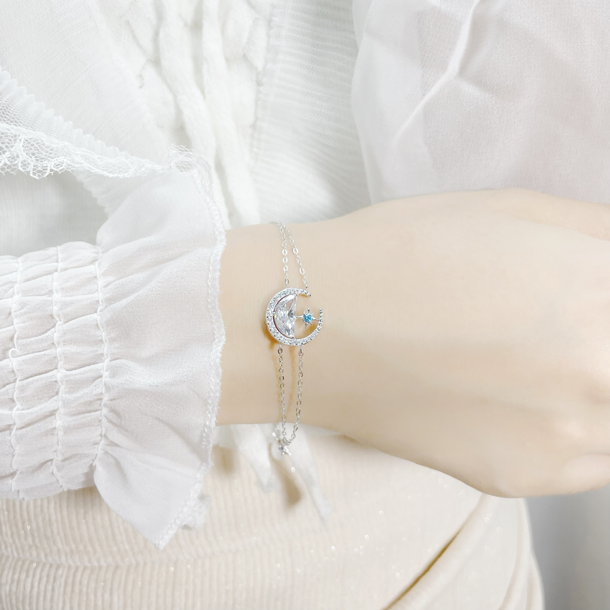 | 925純銀・ 白金 | 日出之前雙層手鏈 | BR0729 |