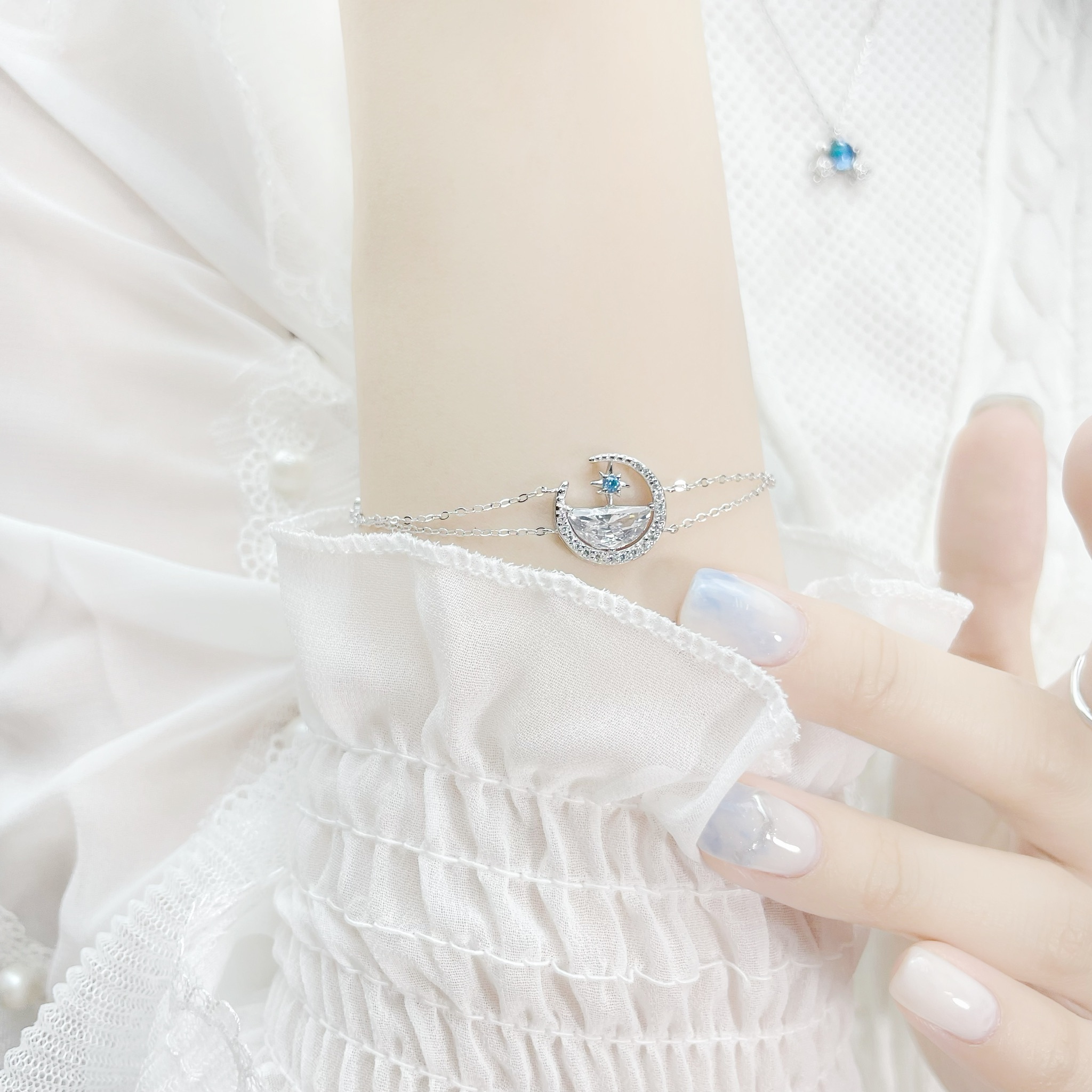 | 925純銀・ 白金 | 日出之前雙層手鏈 | BR0729 |