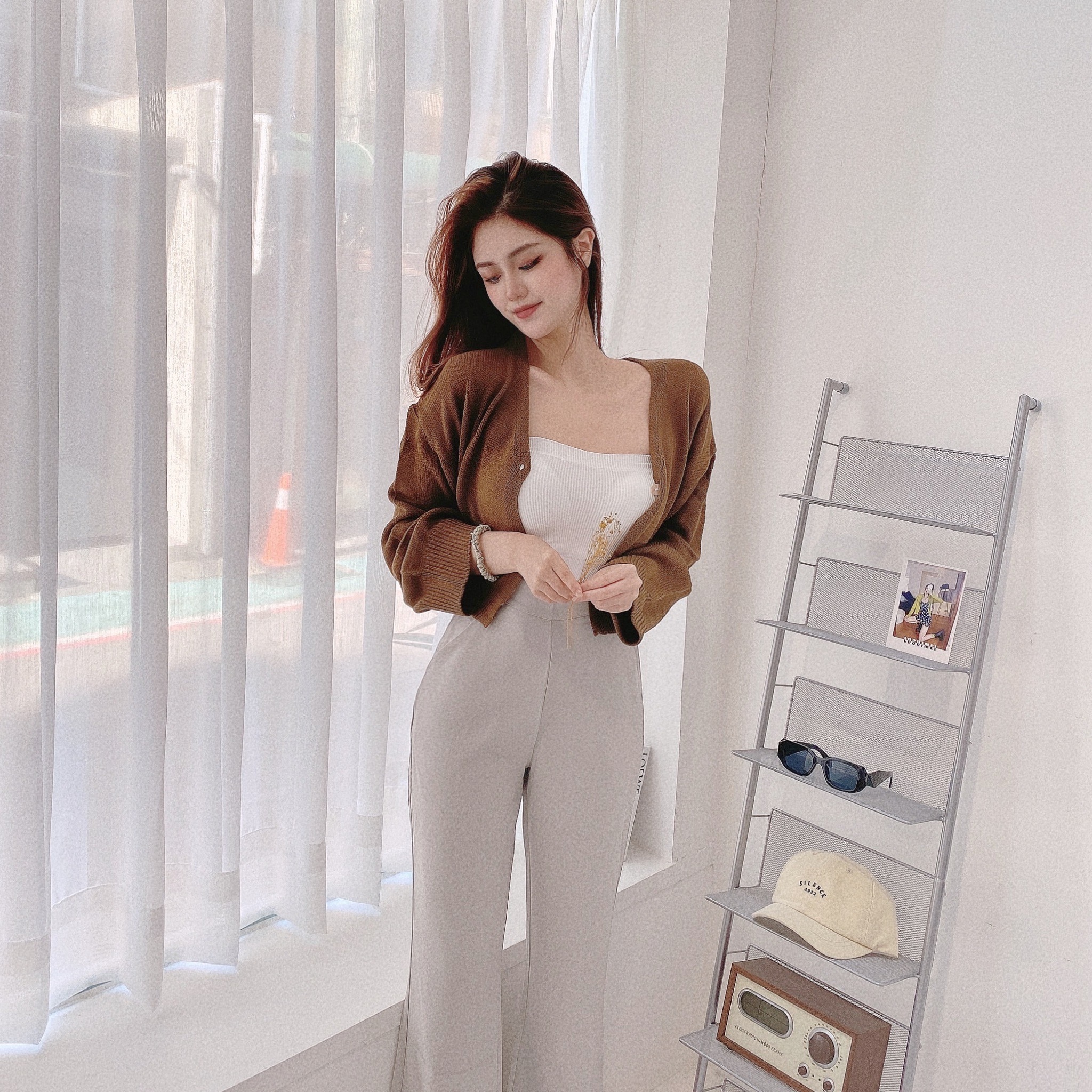 慵懶單釦針織衫上衣/四色【C02292701】