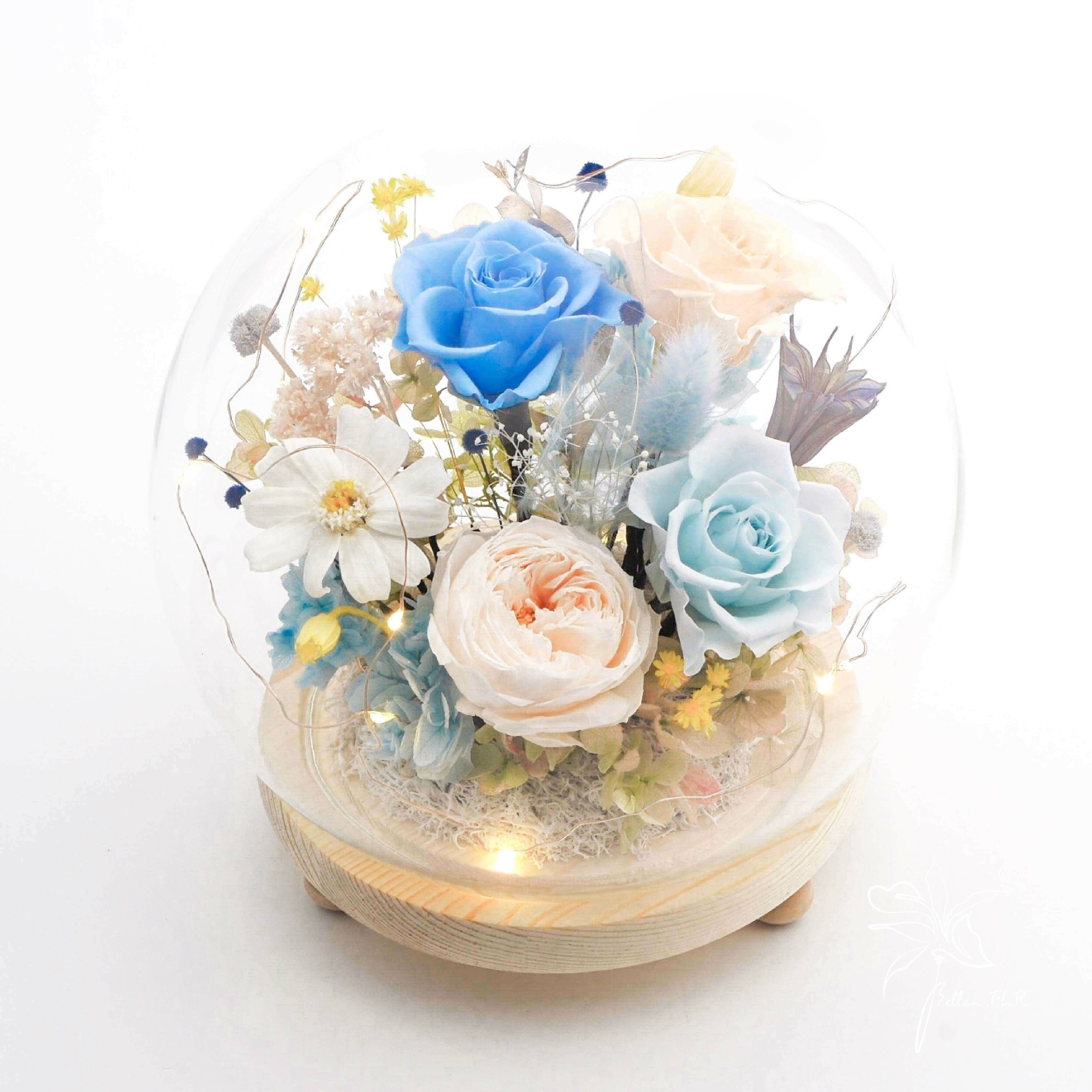 【夏天的風】圓球玻璃花盅-大