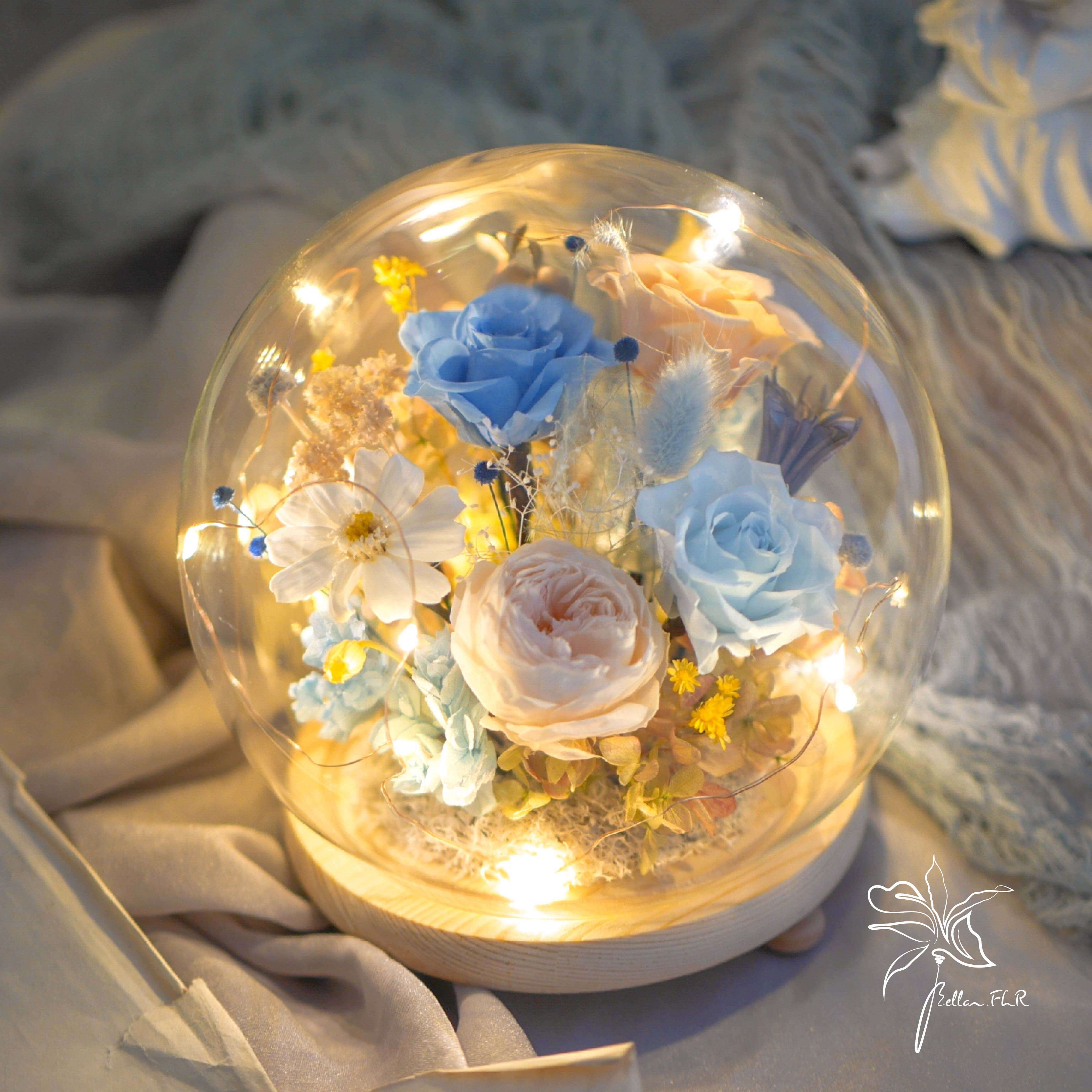 【夏天的風】圓球玻璃花盅-大