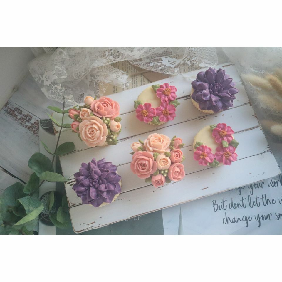 韓式奶油芝士唧花cupcake 班