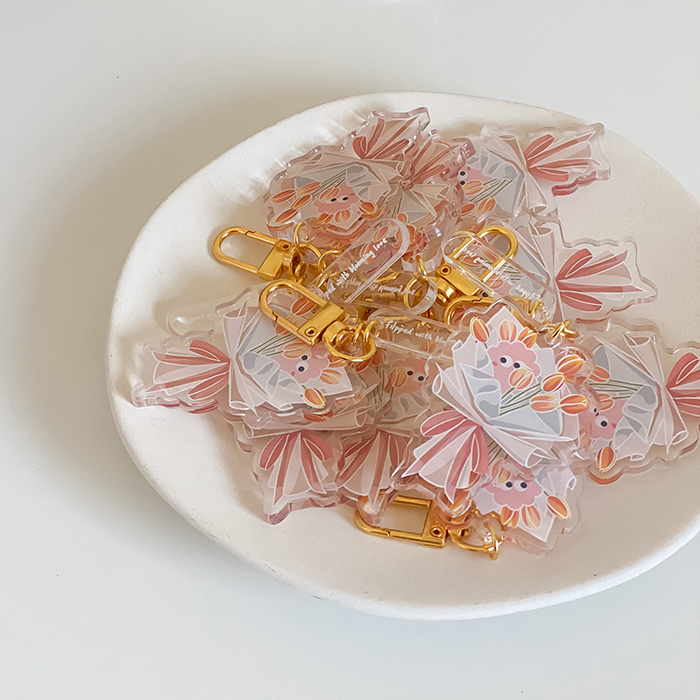 dreamin躲在鬱金香花束裡-鑰匙圈