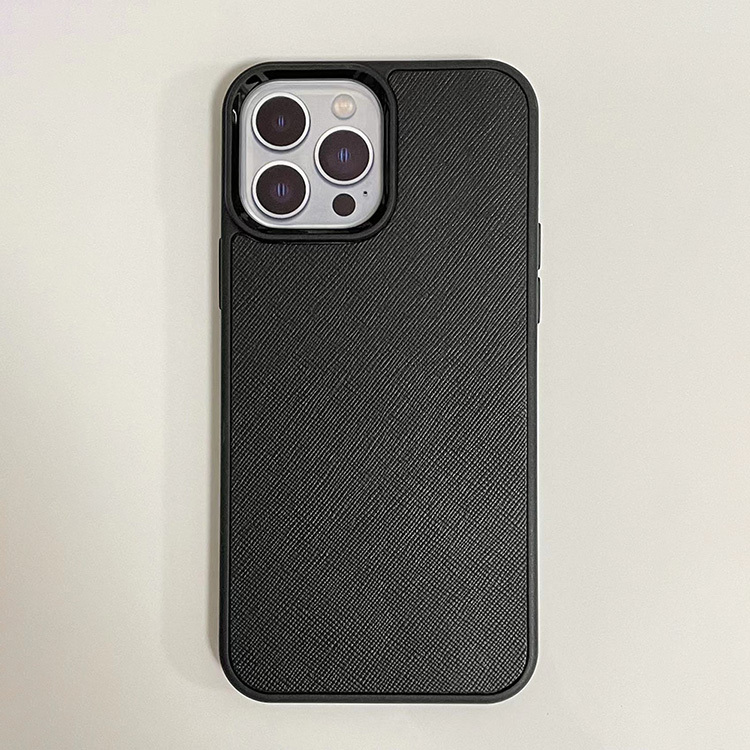 環保皮革 - 十字紋塗飾環保皮革 (黑色)