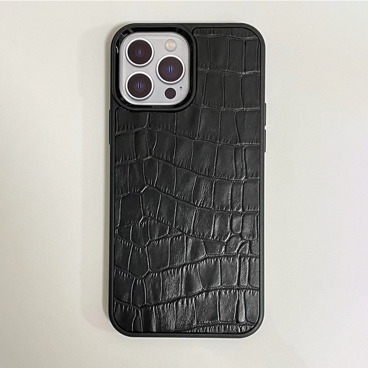 環保皮革 - 鱷魚紋塗飾環保皮革 (黑色)