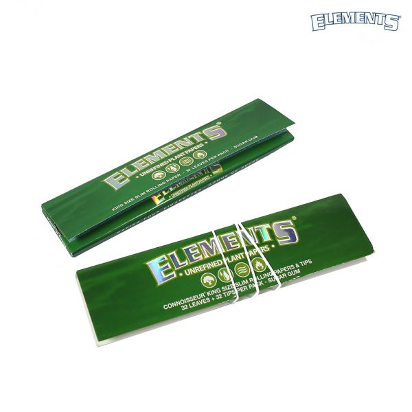 🇪🇸 Elements -（KingSize Slim）Green Connoisseur 行家版捲煙紙（32入）