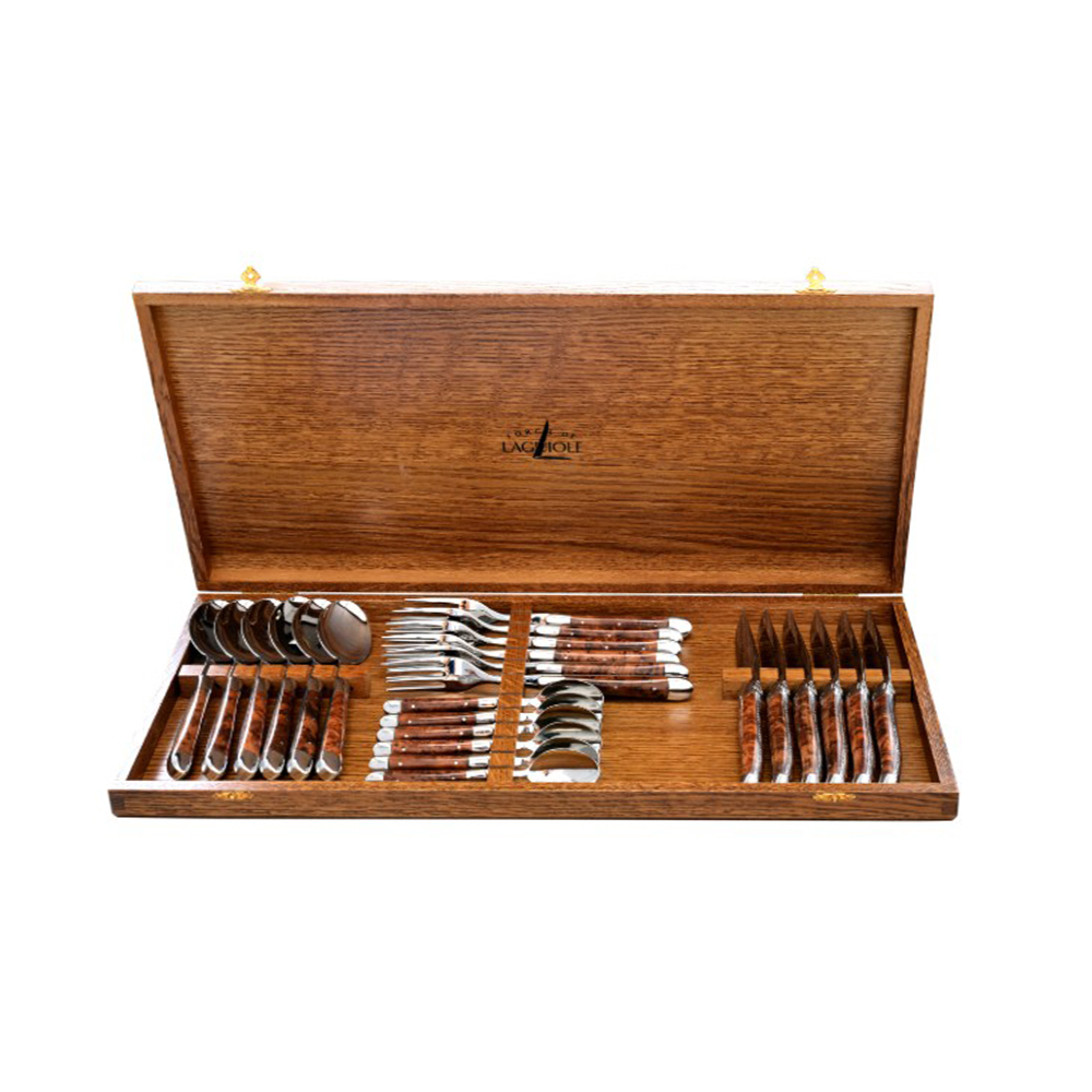 FORGE DE LAGUIOLE | 樺木握柄24件精裝木禮盒組 (亮/霧面)