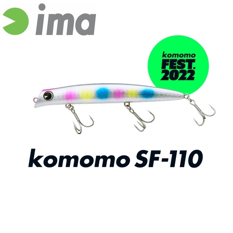 Leurre Ima Komomo II 110 Mm Flottant, 15g, Hameçons N°3, Pour Bar, Neuf