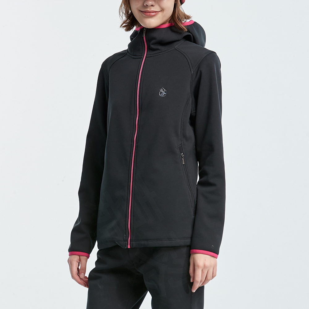 Wildland 荒野 0A82921 彈性防風防潑保暖外套 女款 (黑) 輕量/保暖/刷毛 04W82921