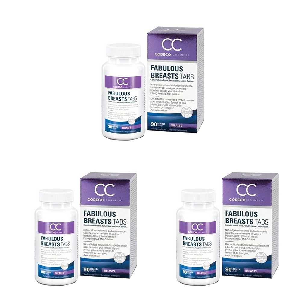 【限時優惠$799/3支】荷蘭Cobeco CC Fabulous Breast Tabs 豐胸丸（90粒） 3盒 （最佳日期2026年4月）