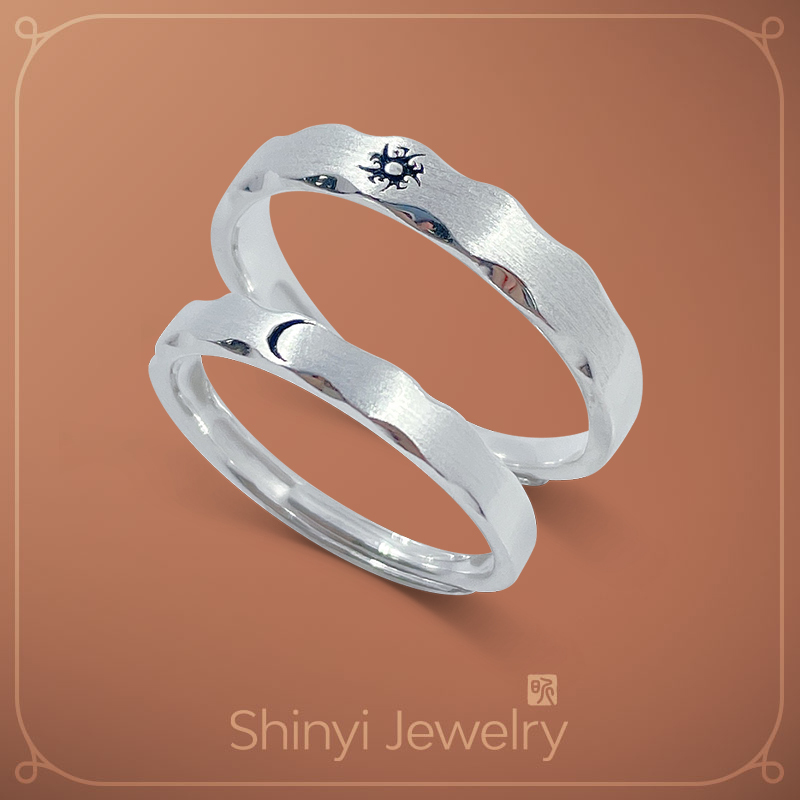 日月圓滿足銀對戒