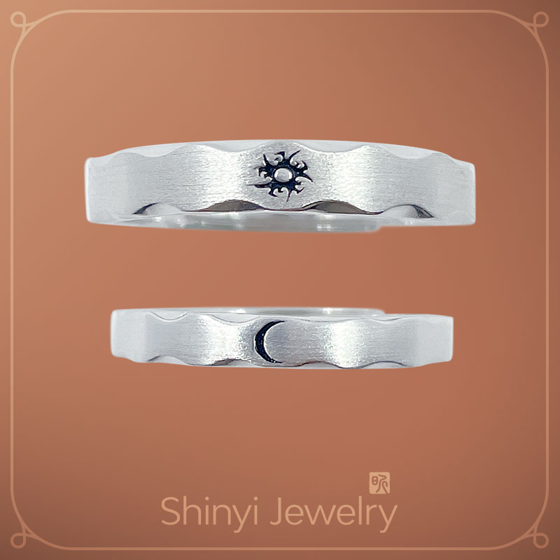 日月圓滿足銀對戒