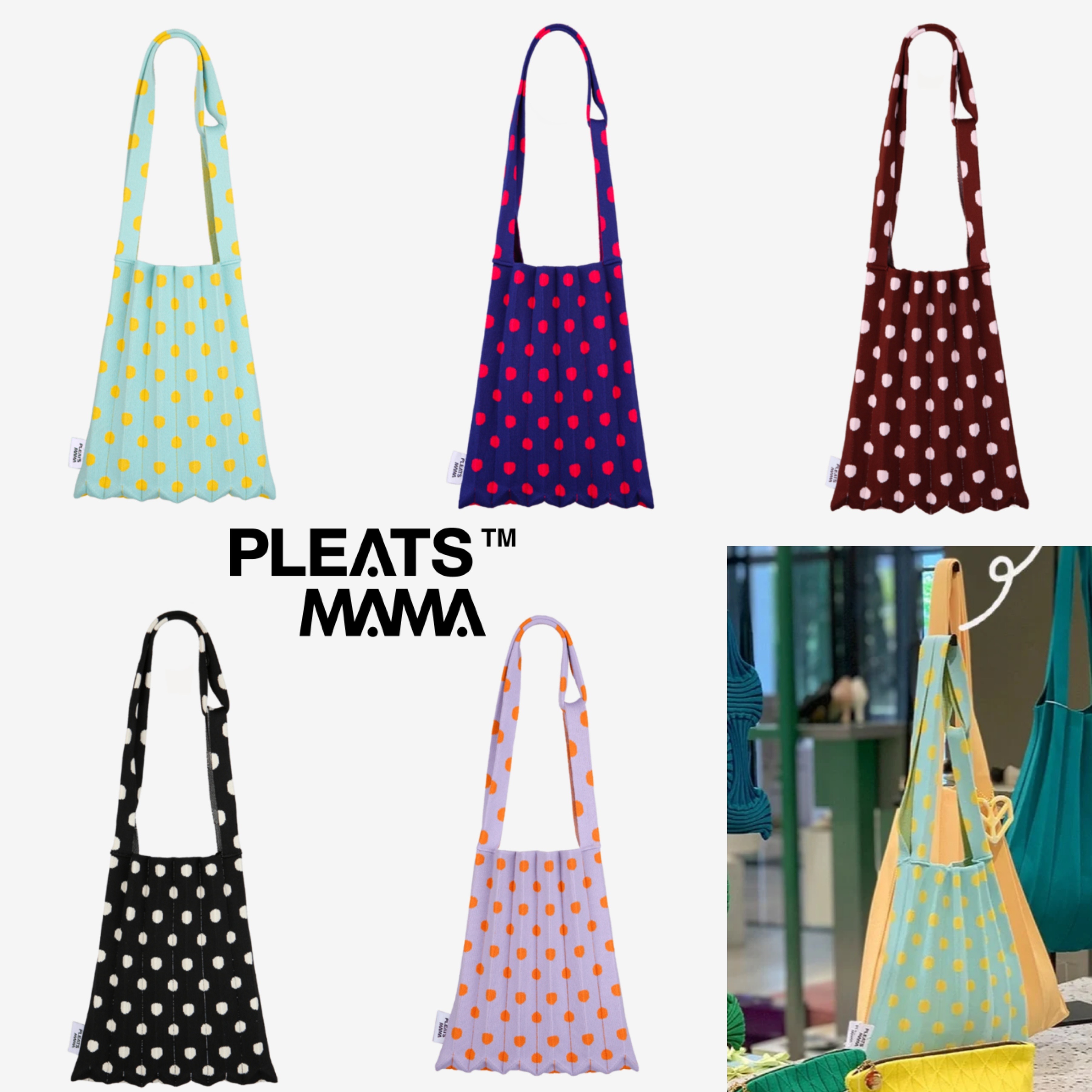 PLEATSMAMA Mini Shoulder Bag 波 點款